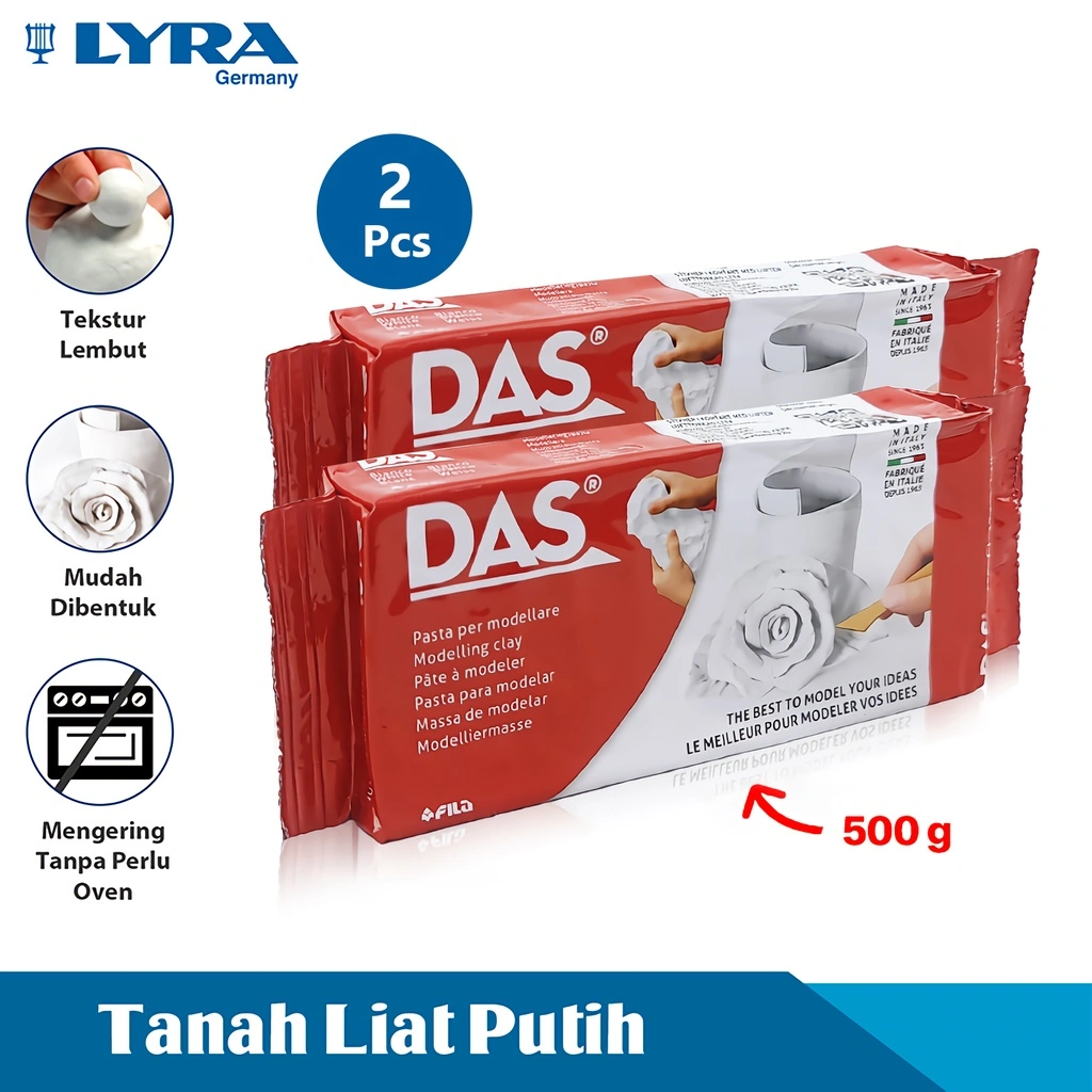 Das Tanah Liat Prakarya Combo 2 Pcs 500 G Das Modeling Material Clay Kering Tanpa Oven 387000