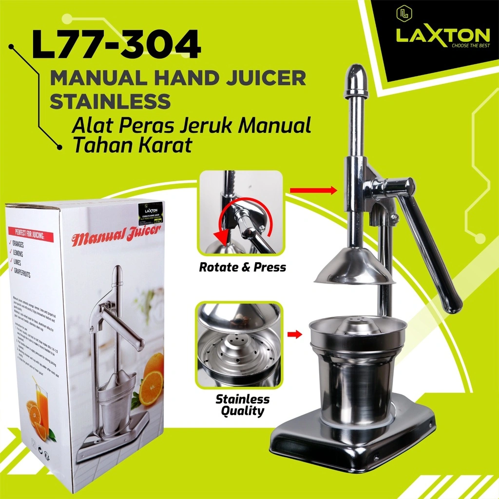 LAXTON L77-304 alat peras jeruk manual hand fruit orange juicer stainless pemeras jeruk MURAH LARIS