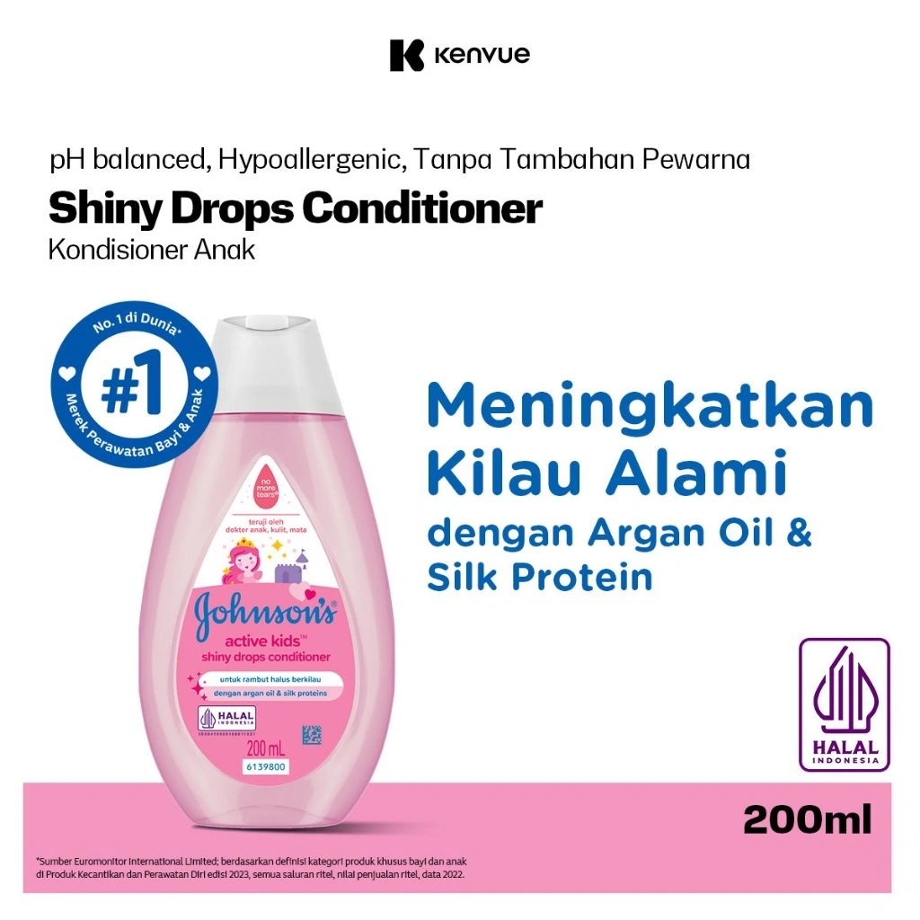 JOHNSON'S Active Kids Shiny Drops Conditioner- Kondisioner Anak-anak 200ml