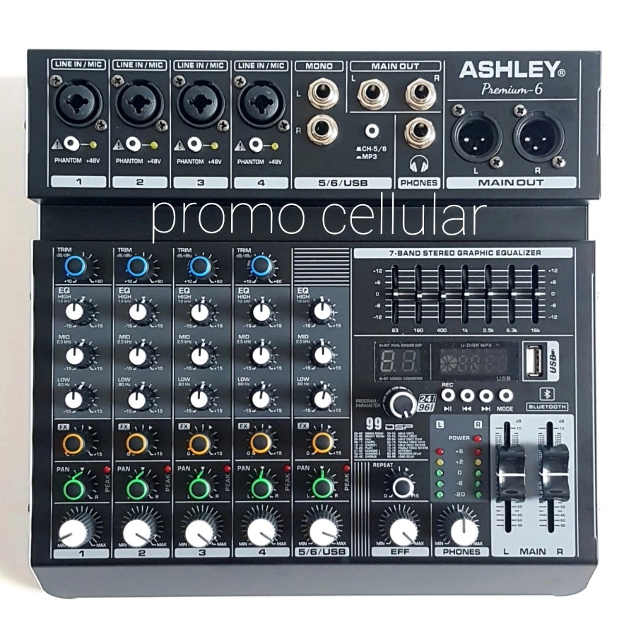 Mixer Ashley Premium 6 Original 6 Channel 6CH MP3 USB Bluetooth