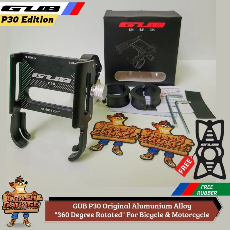 GUB P30 Phone Holder Hp Motor GUP P30 Original Dudukan Hp di Motor Tempat Hp di Motor Stand Holder Hp Motor Holder Hp Stang Spion Bracket Breket Hp Motor