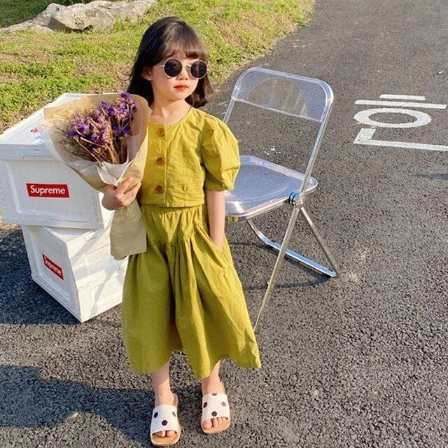 Setelan Baju anak permpuan usia 1-8 tahun KIA SET