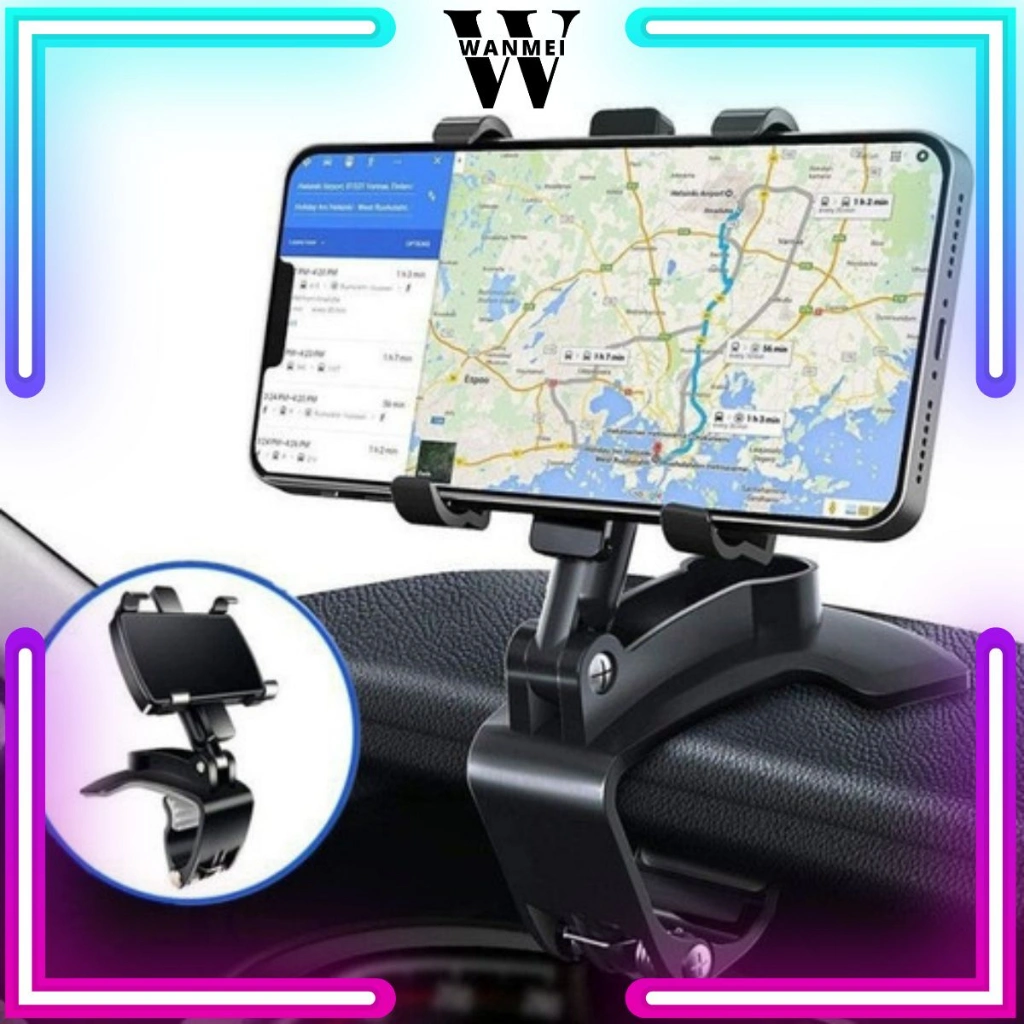 WM Holder Mobil Jepit Dasbor HD35 3in1 Car Holder Universal Dudukan HP GPS Spion Dashboard Visor