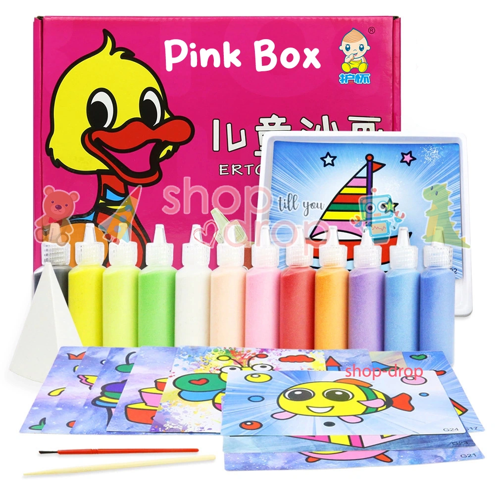 Mainan Melukis Mewarnai Pasir Anak - DIY Sand Painting Art Box