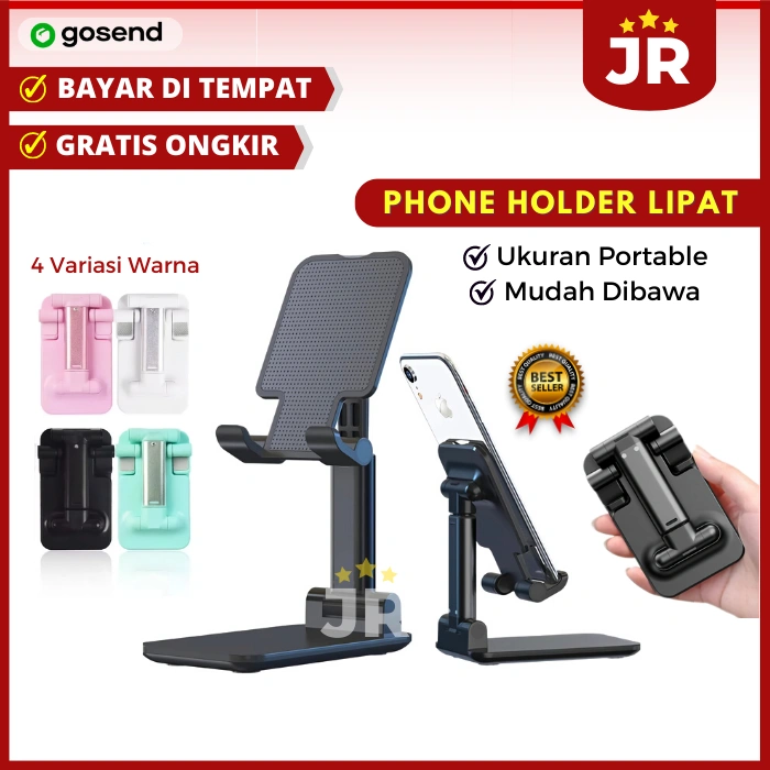 Phone Holder / Stand Holder HP Meja HD-23 Lipat Folding | Dudukan Tatakan Penyangga Sandaran Tempat HP Handphone Tablet Universal di Meja Untuk Nonton Tripod