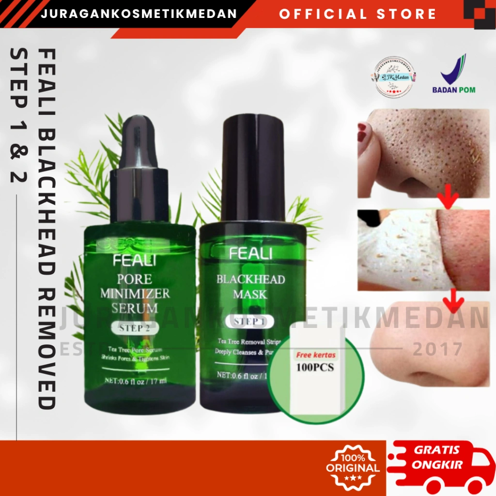 FEALI BLACKHEAD MASK TEA TREE REMOVAL STRIPS DEEPLY CLEANSES PURIFIES FEALI STEP 1 PORE MINIMIZER