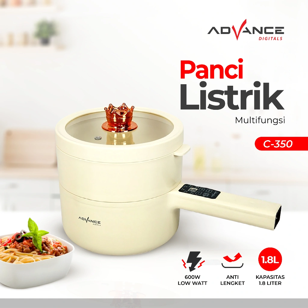 Advance C-350 Panci Listrik Alat Serbaguna Pan Electric Cooker Serbaguna Garansi Resmi 1 Tahun