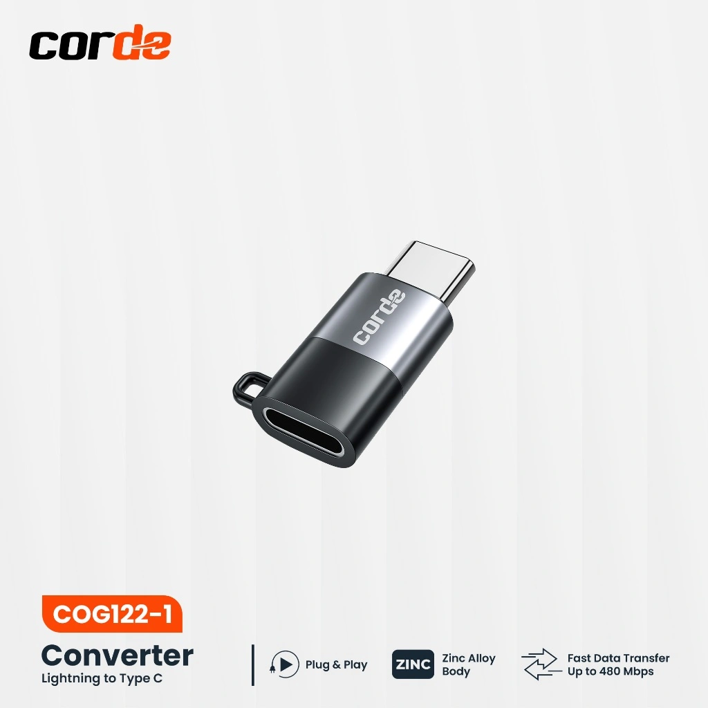CORDE Converter Lightning to Type C 2.0 Support Voice Data Wireless Microphone & Charging