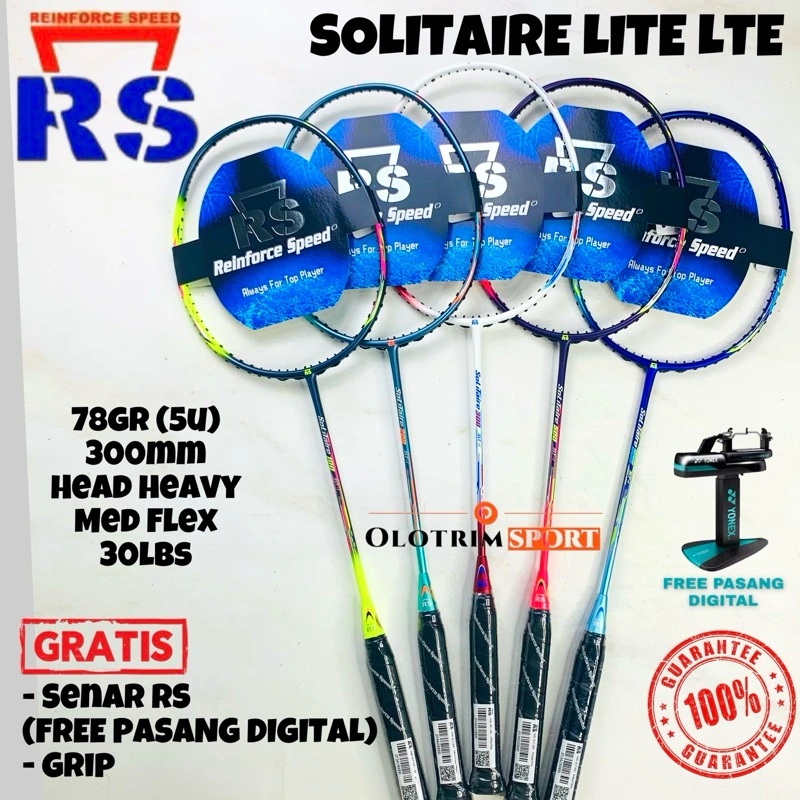 Raket Badminton RS Solitaire Lite ii 78gr 5u 30lbs Original