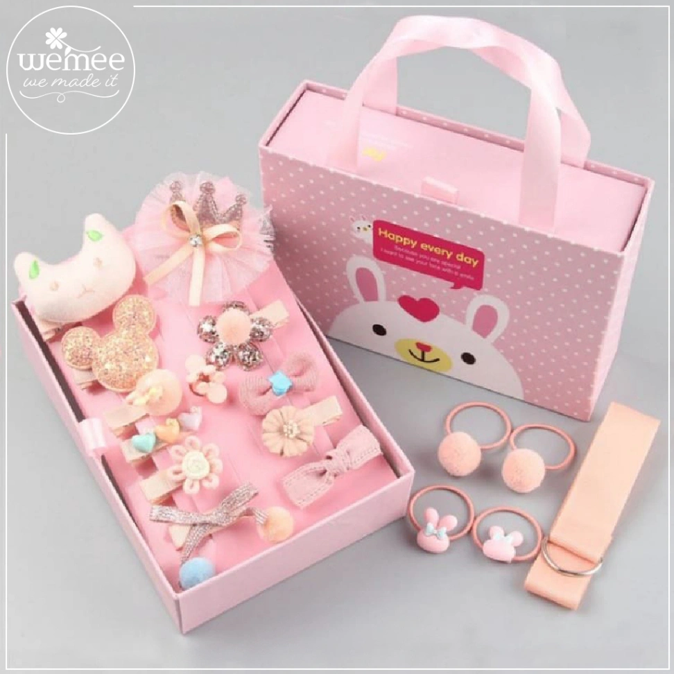 Ikat Rambut Anak SET / Set Gift Box & Paper Bag - Ikat Rambut Anak - Jepit Rambut Anak SET - Aksesoris Fashion