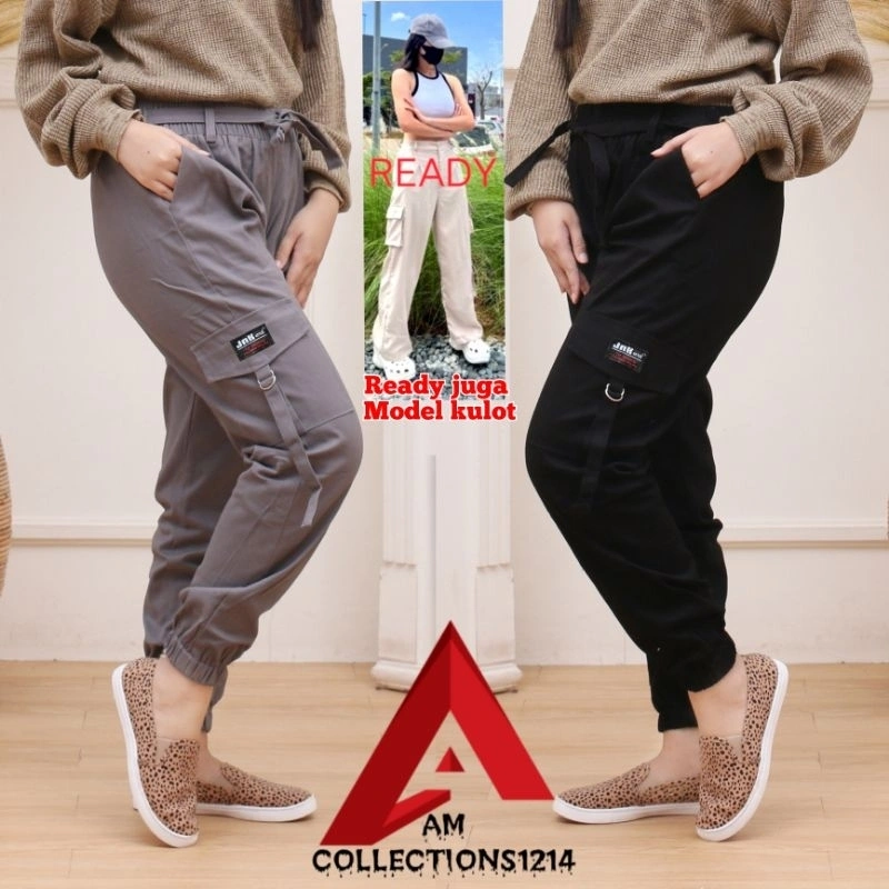 JnR CELANA CARGO JOGER WANITA TERBARU (M L XL 3L 4L 5L)