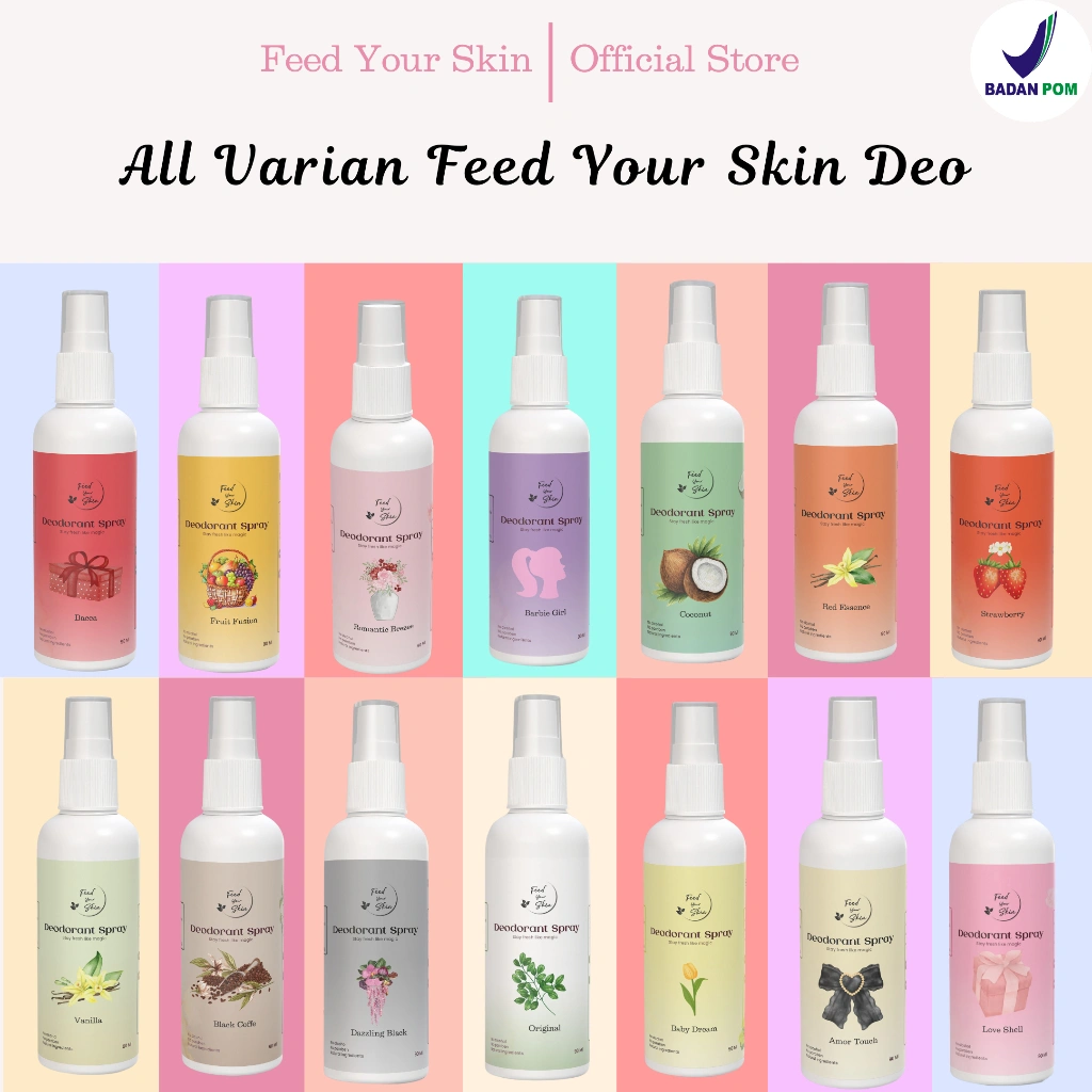 Deodorant Spray Deodoran Tawas Alami Penghilang Bau Badan Pemutih Ketiak Magic Deo Feed Your Skin BPOM