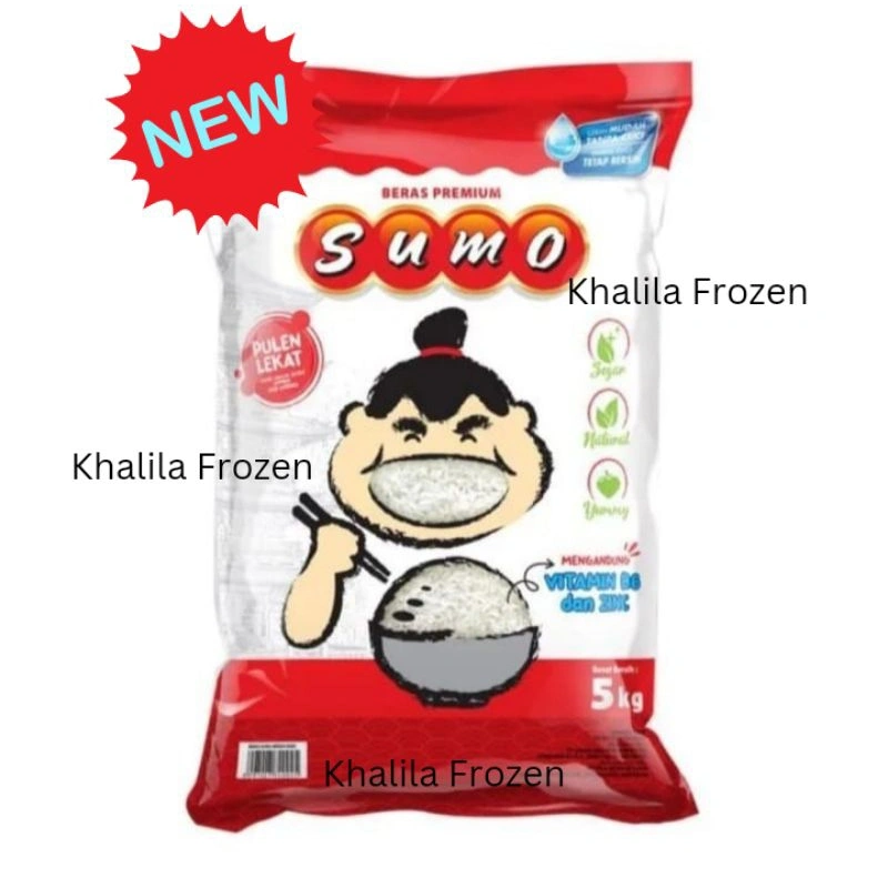 Beras Sumo Kemasan 5 Kg dan 3 Kg Beras Fortivikasi Beras Pulen Premium