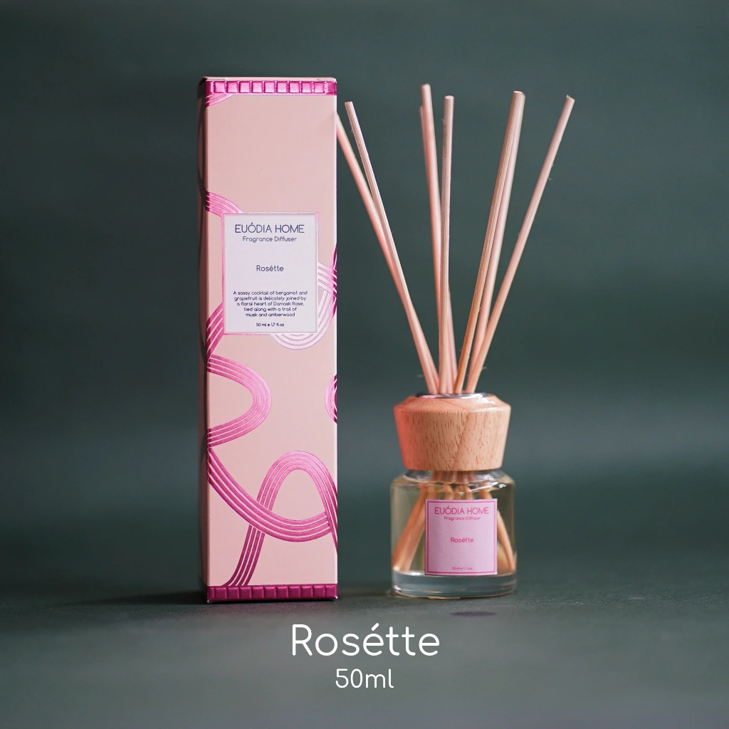 Euodia Home Rosette Fragrance Diffuser - Aromaterapi Pengharum Ruangan Reed Diffuser / Parfum Ruangan