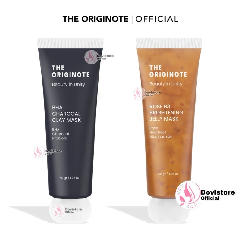 The Originote BHA Charcoal Clay Mask - Masker Wajah Mud Mask Eksfoliasi Mengangkat Sel Kulit Mati Menghilangkan Minyak Berlebih with Charcoal BHA