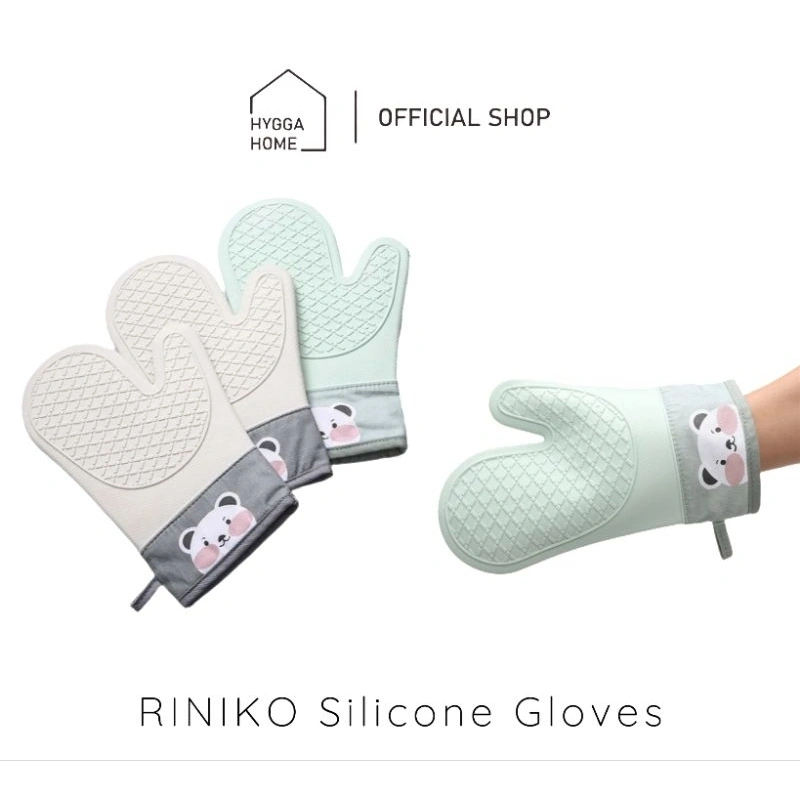 Hygga Home RINIKO Sarung Tangan Silikon Oven Anti Panas Bahan Tebal Pelindung Tangan Anti Slip