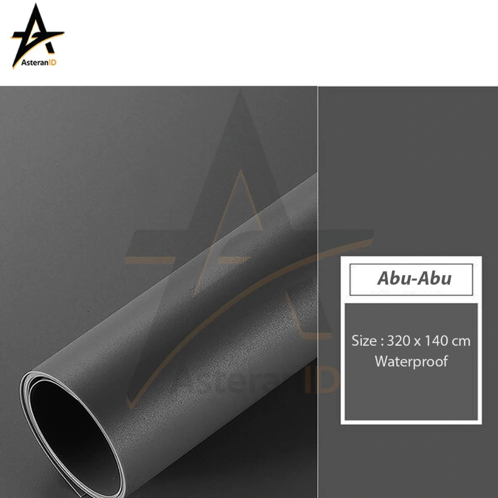 Background Foto/AlasFoto Waterproof Warna Abu Ukuran 320x140