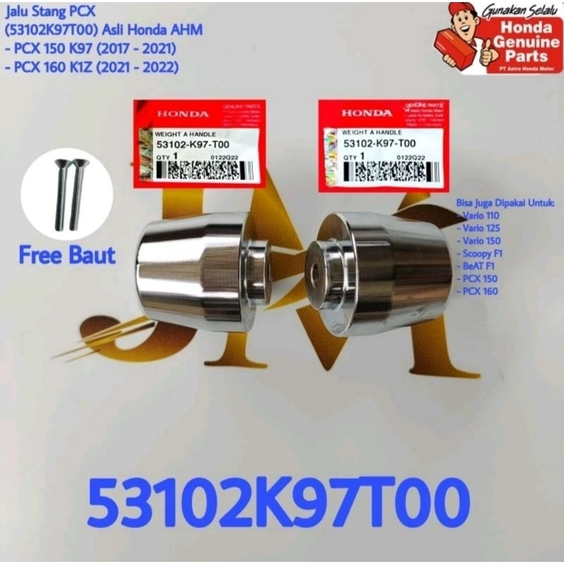 Jalu Stang Stabilizer Stang PCX 1Set Sepasang Ori Honda AHM