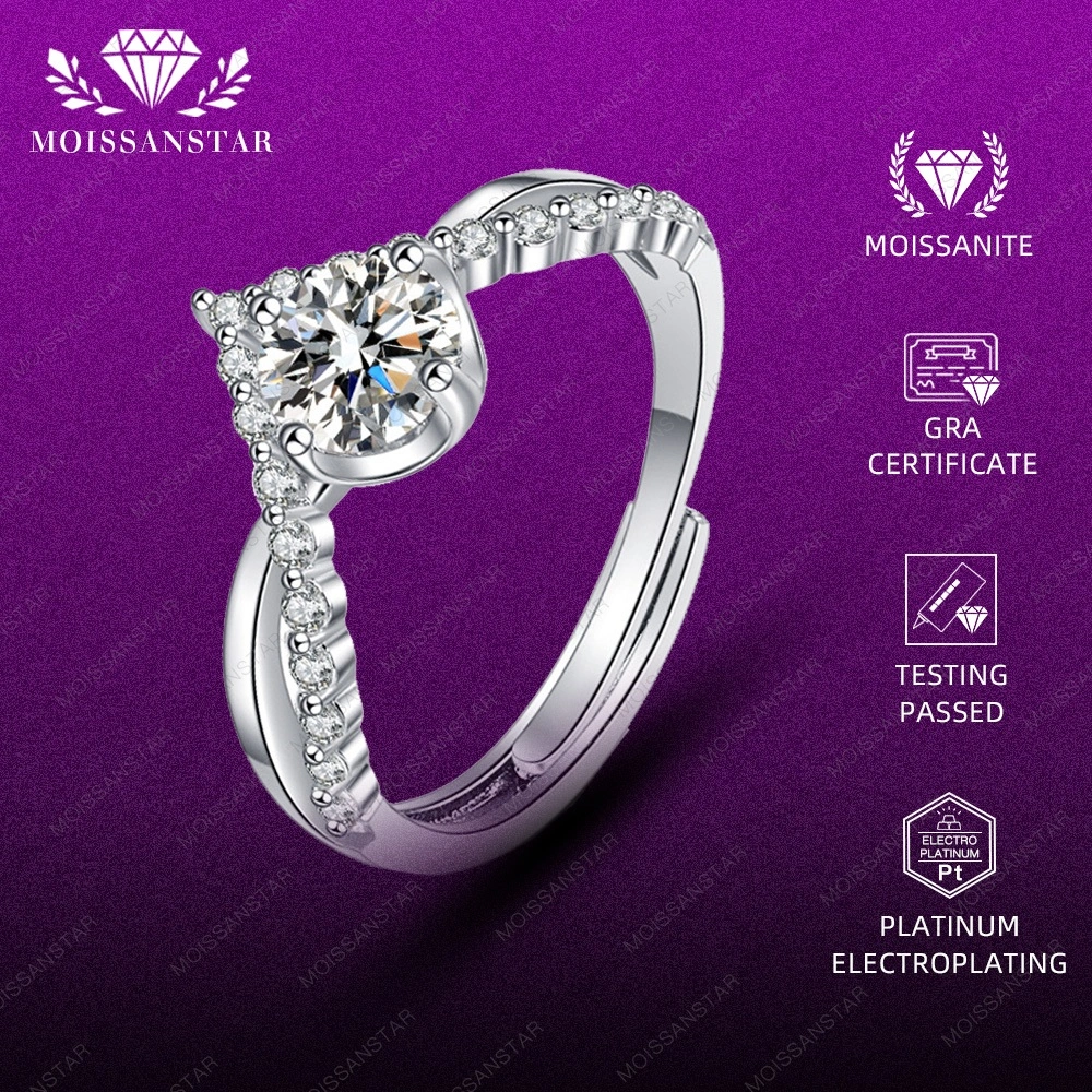 Moissaite Cincin Wanita Tunangan Lamaran COD Ring Perhiasan Dengan GRA Asli Desain Simpel Elegan Mewah For bday birthday Gift Pasangan Pacar Wanita Cewe Perempuan Cowo Pria Laki laki Couple  MR29