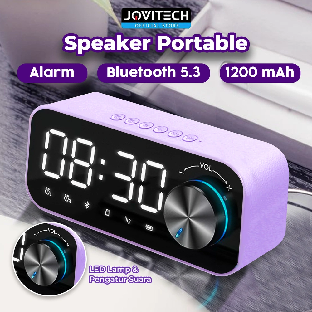 Jovitech Speaker Jam Led Bluetooth Portable Stereo Original Display Alarm Wireless S16