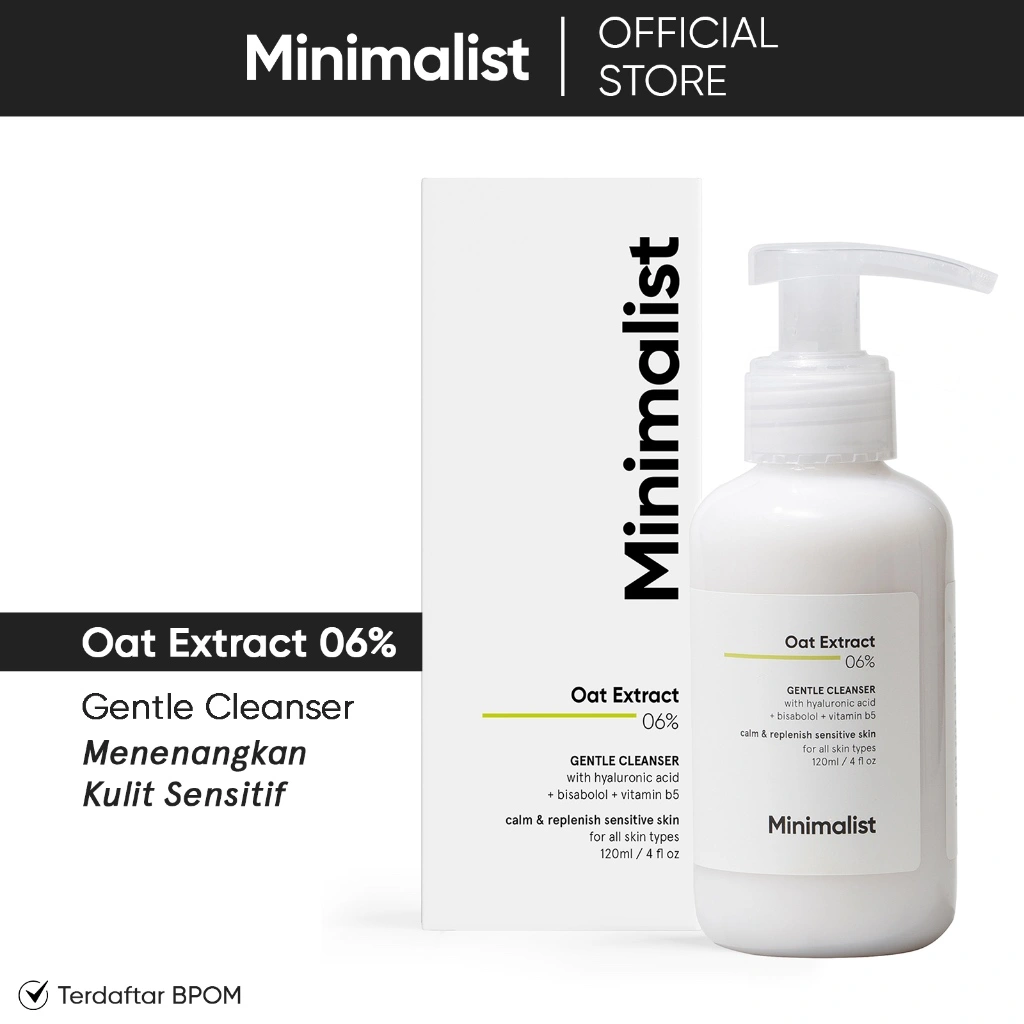 Minimalist 6% Oat Extract Gentle Cleanser | Face Wash dengan Hyaluronic Acid untuk Kulit Wajah Sensitif | 120ML