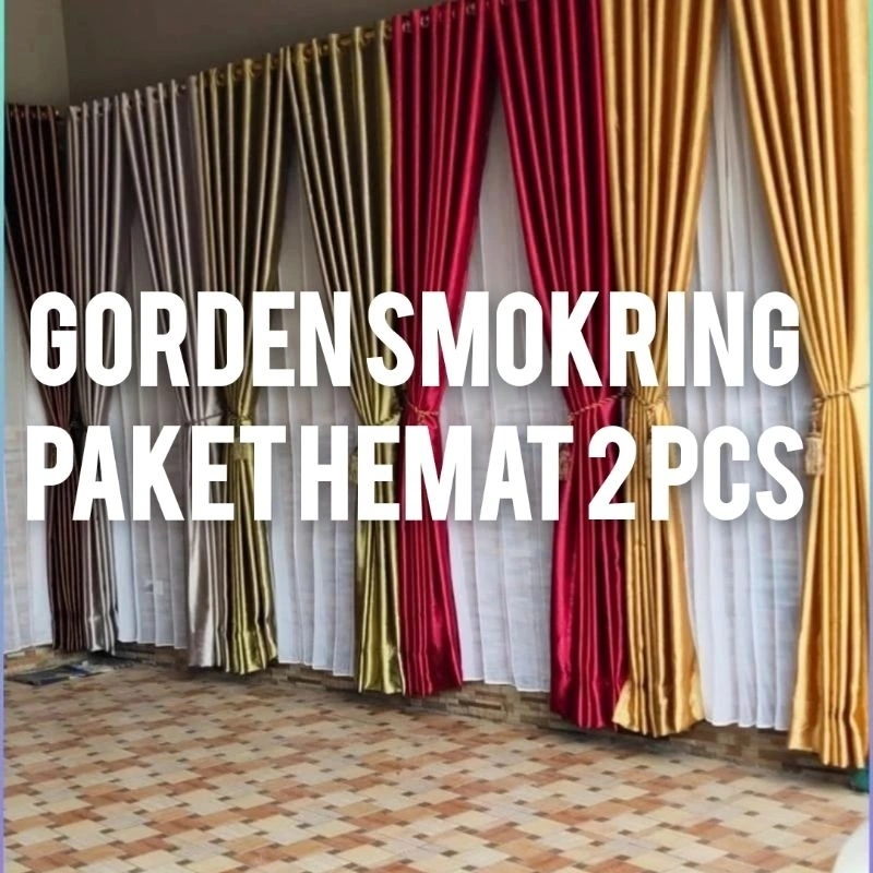 GORDEN HORDENG SMOKRING JENDELA DAN PINTU BAHAN BLACKOUT PAKET HEMAT 2 PCS HARGA GROSIR HARGA LEBIH MURAH !!!
