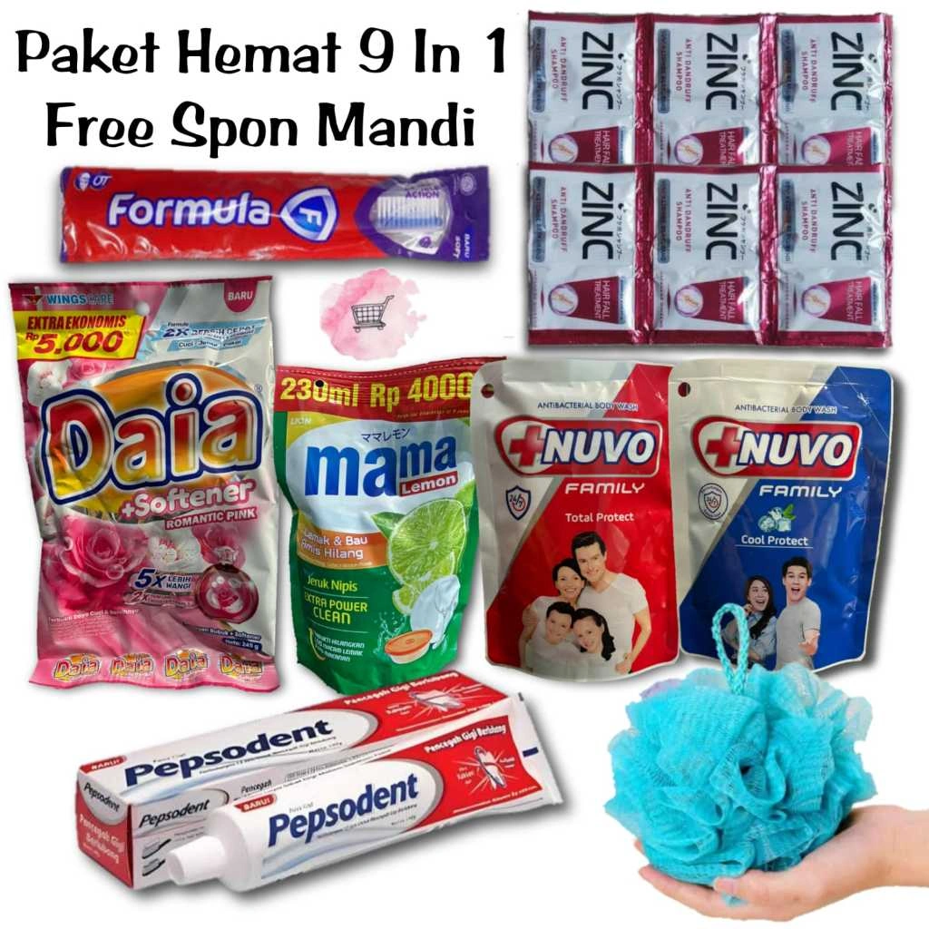 Paket Sabun Heman 9 In 1 Free Spon Mandi / Paket Sabun Mandi / Perawatan Tubuh