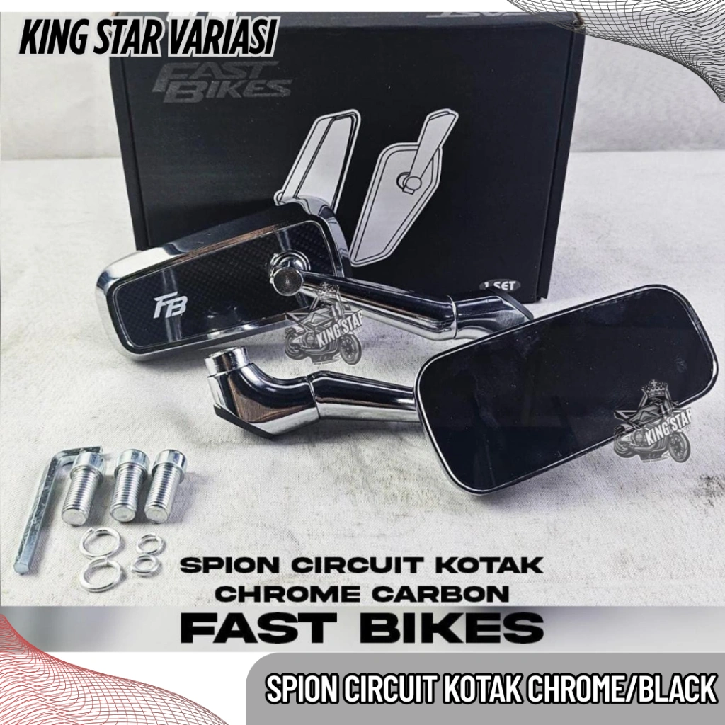 SPION PERSEGI CIRCUIT MOTIF CARBON FASTBIKES FULL CNC ALUMINIUM UNIVERSAL HONDA YAMAHA SEPION SIRCUIT