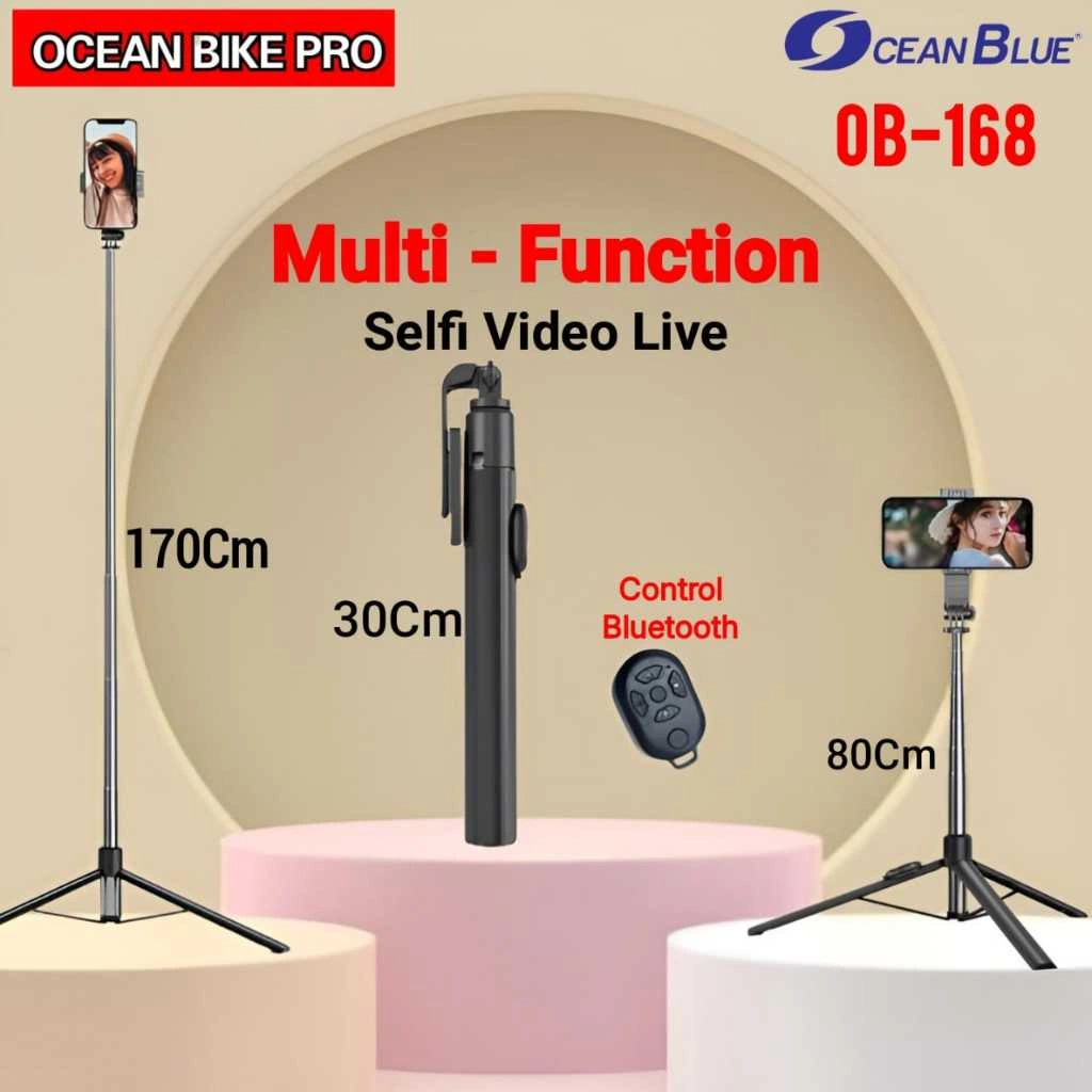 OCEANBLUE Tripod Konten Kreator Remote OB168 170Cm Tongsis Selfie Stick 170Cm Stand HP Vlog Live