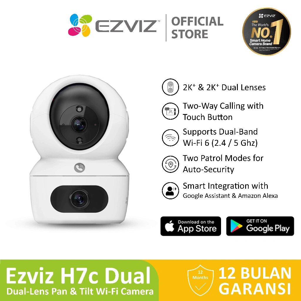 Ezviz H7c Dual-Lens 2K+ & 2K+ Smart Home Wifi Pan Tilt IP Camera CCTV Indoor