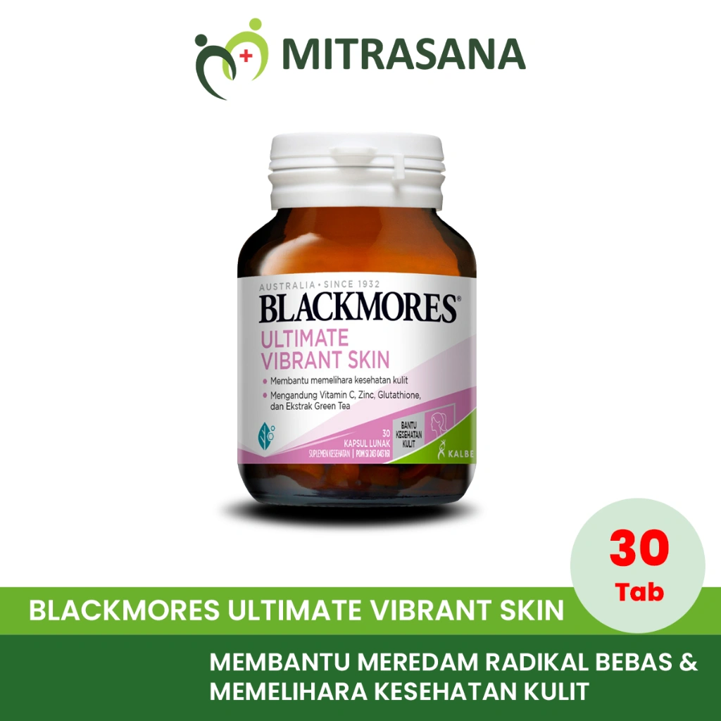 Blackmores Ultimate Vibrant Skin 30 Tablet | Suplemen Kesehatan Kulit, Antioksidan, Anti Aging, Mencerahkan, Glutathione, Kolagen