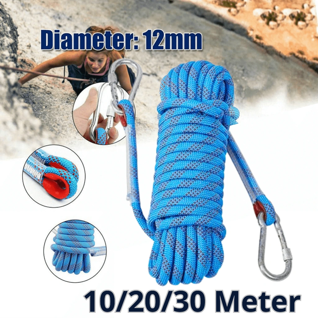 Tali Karmantel Serbaguna Panjat Tebing Rappelling Climbing Safety Rope 10/20/30 Meter 12MM