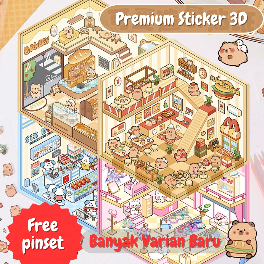 Stiker 3D Dekorasi Ruangan Sticker Premium Satisfying Decoration Mainan Anak Korean ST0002