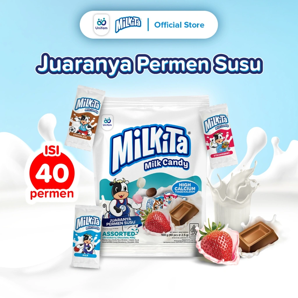 Milkita Permen Susu Mix Bag - Milk Candy 1 Bag (Isi 40Pcs)