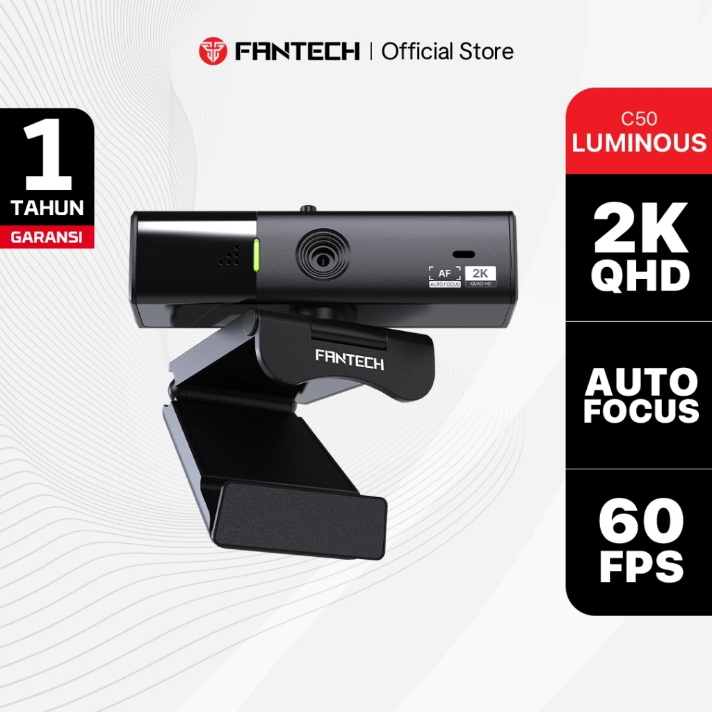 Fantech Webcam 2K Quad HD 60 FPS 1080p Auto Focus LUMINOUS C50 for PC Laptop Gaming