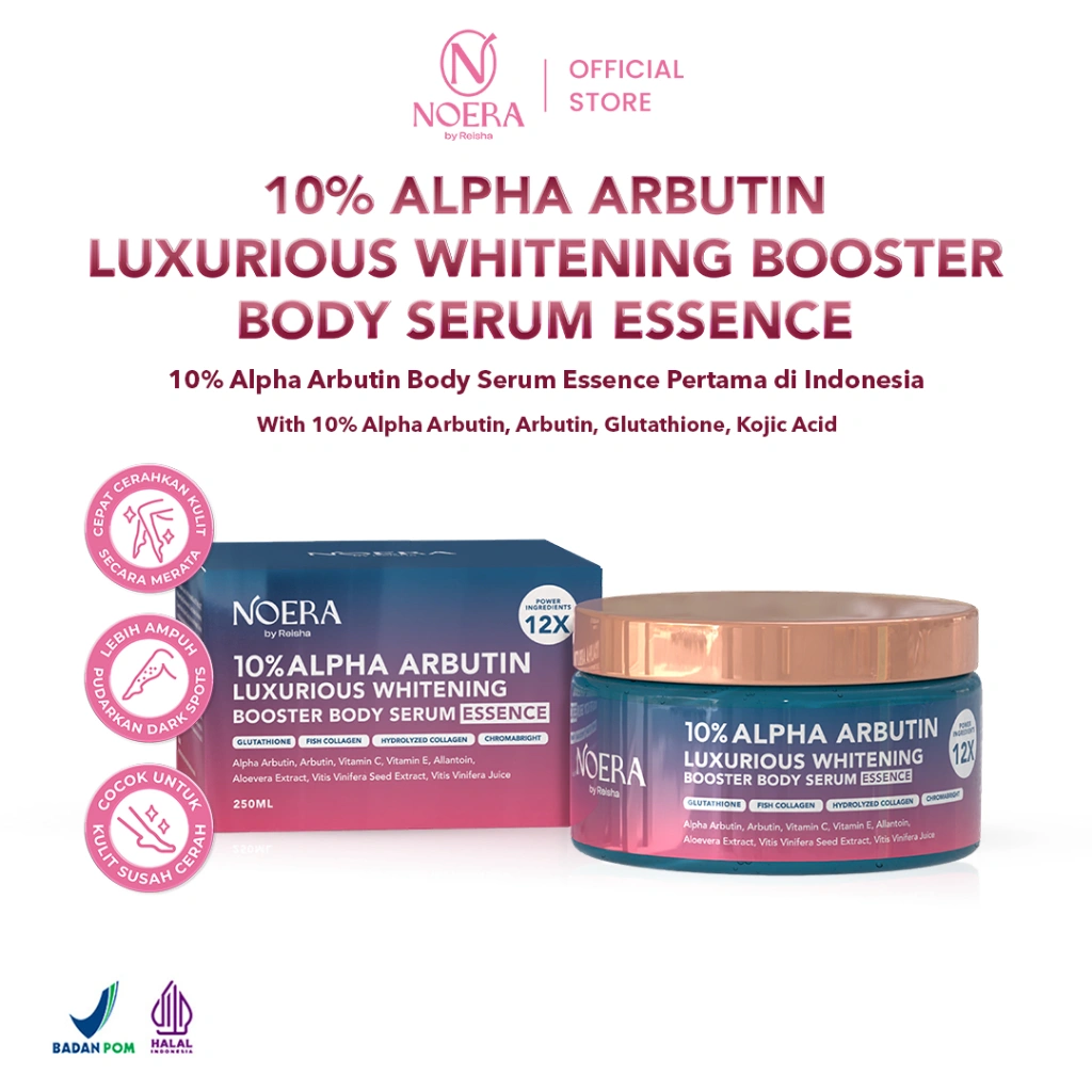 Noera 10% ALPHA ARBUTIN Luxurious Whitening Booster Body Serum Essence | Body Serum Mencerahkan Melembapkan with Brightening Agents