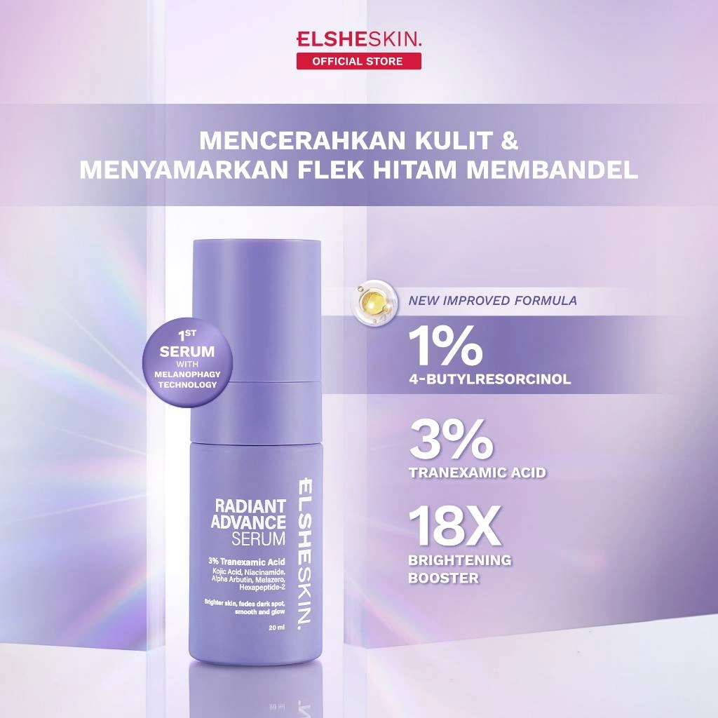 [LIVE] Elsheskin Radiant Advance Serum 20ml Brightening Serum Cerahkan Kulit Kusam Mencerahkan Maksimal dan Samarkan Noda Hitam Bekas Jerawat