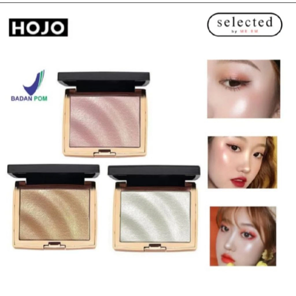 [BPOM] HOJO Highlighter Palette Waterproof Glitter Highlighter & Bronzer Original Powder Makeup Wajah
