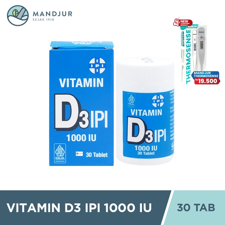 IPI Vitamin D3 1000 IU 30 Tablet - Suplementasi Vitamin D dengan Cepat