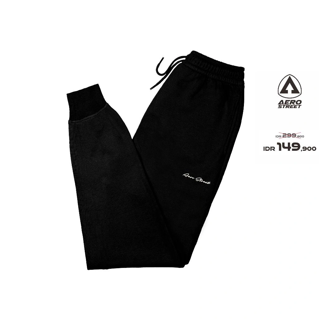 Aerostreet Jogger Long Pants Draco Hitam Celana Joger EBAAA