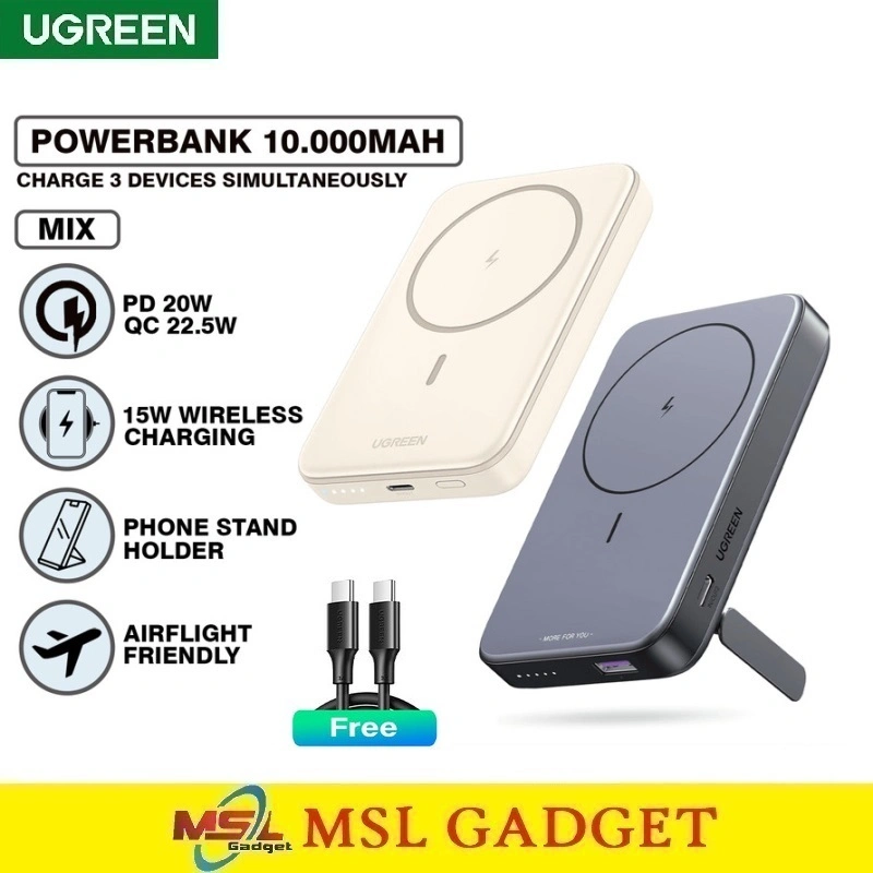 UGREEN Powerbank Wireless 10000mAh 20W USB Type C MagSafe Magnetic 15W Fast Charging