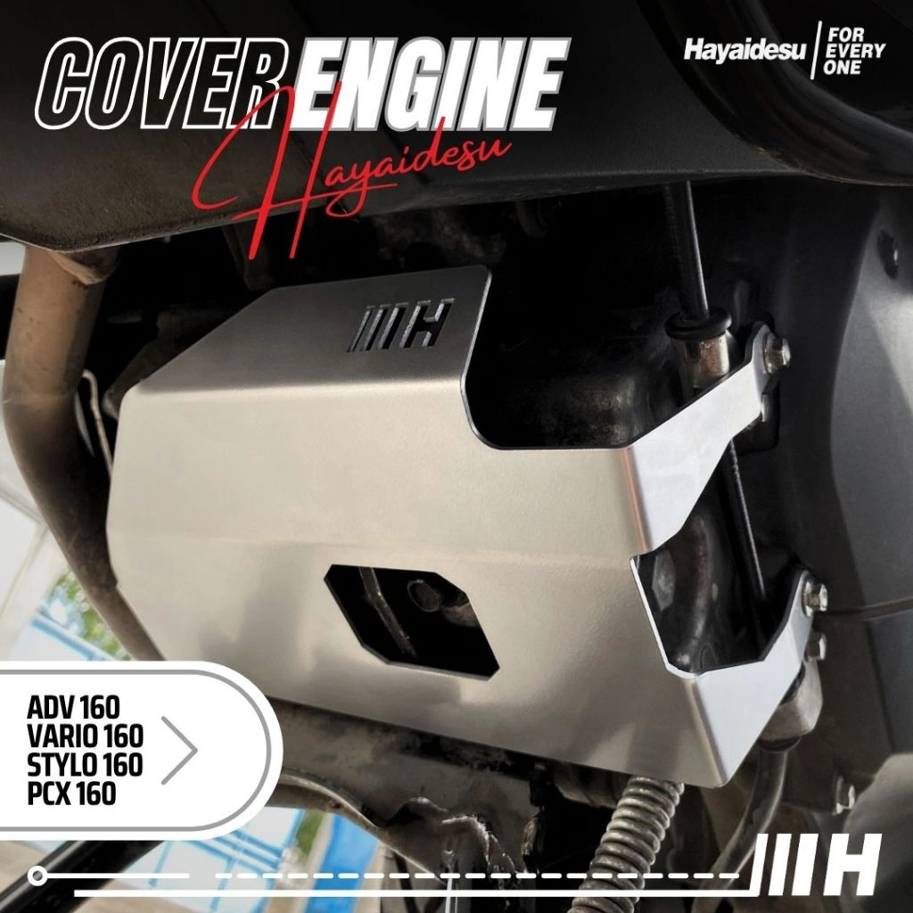 Hayaidesu ENGINE COVER Pelindung Bawah Mesin Motor Honda VARIO 160, ADV160, STYLO, PCX 160