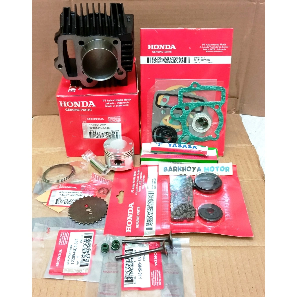 Paket 7 Item Blok Seher Komplit Grand Astrea Supra X Lama Win GN5 Set Rantai Keteng + Gigi Sentrik Topset + Lem Gasket Paking Blok