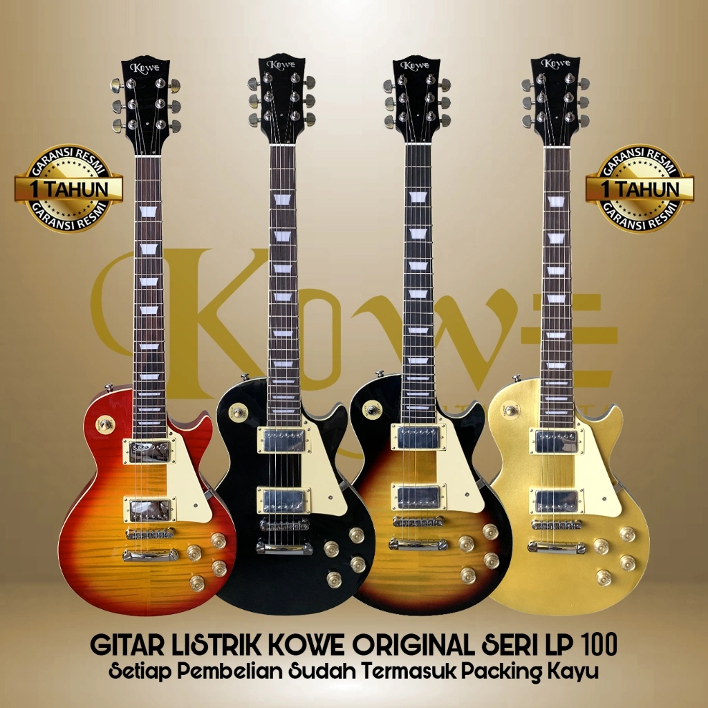 Gitar Elektrik / LISTRIK Merk Kowe Seri LP 100 PAKET MINI AMPLI FREE PACKING KAYU