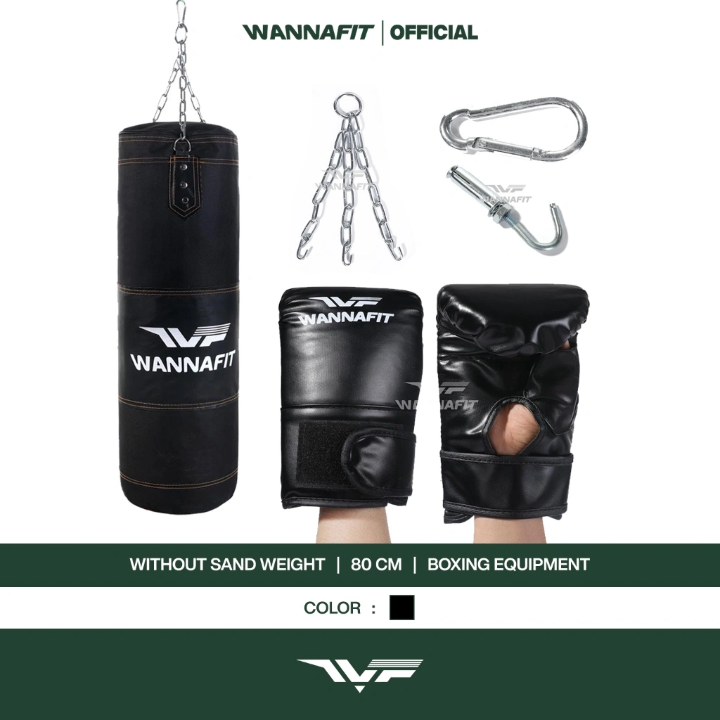 WANNAFIT Paket Samsak Tinju | Punching Bag | Alat Olahraga Boxing MMA Muay Thai