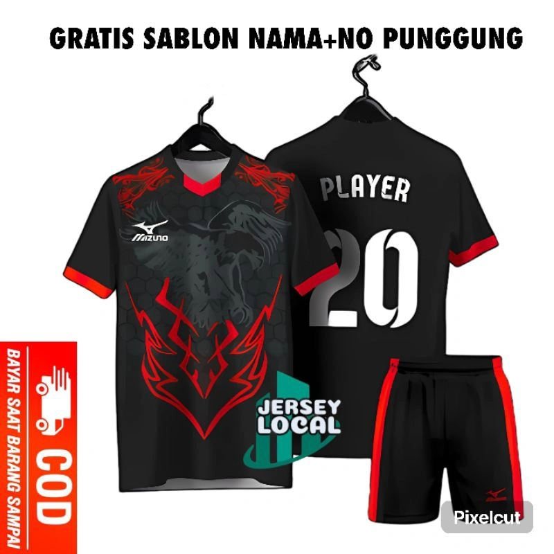 Gratis Bisa Request Nama+Nomor Punggung Jersey Baju Olahraga Bola Volyy Futsal Badminton Setelan Anak Anak