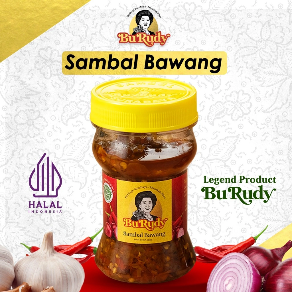 Sambal Bawang Bu Rudy Kemasan Botol 110gr – Pedas Gurih Oleh-Oleh Legendaris Asli Surabaya