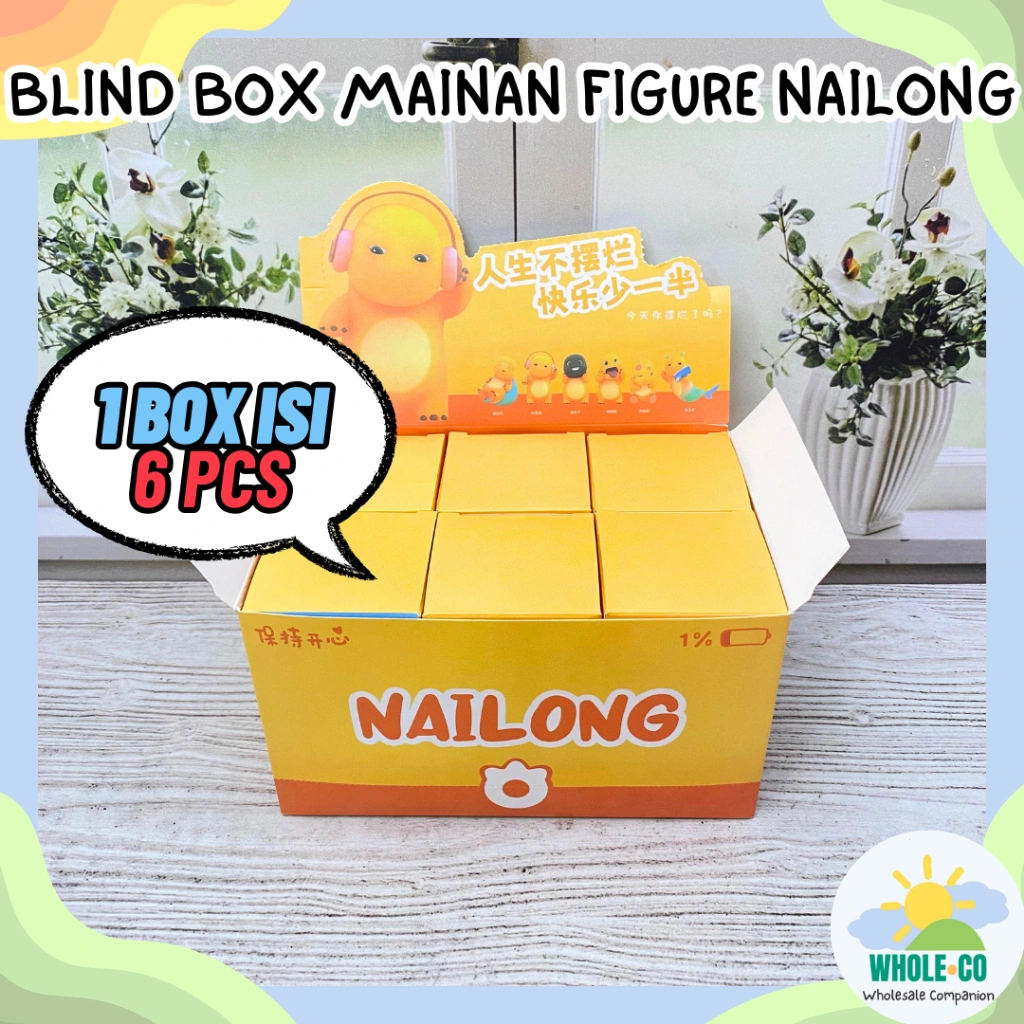 Blind Box (1 Box Isi 6 Pcs) Mainan Figure Nailong Premium Dinosaurus Kuning Gemoy Dino Lucu Unik Imut Termurah Grosir Cod