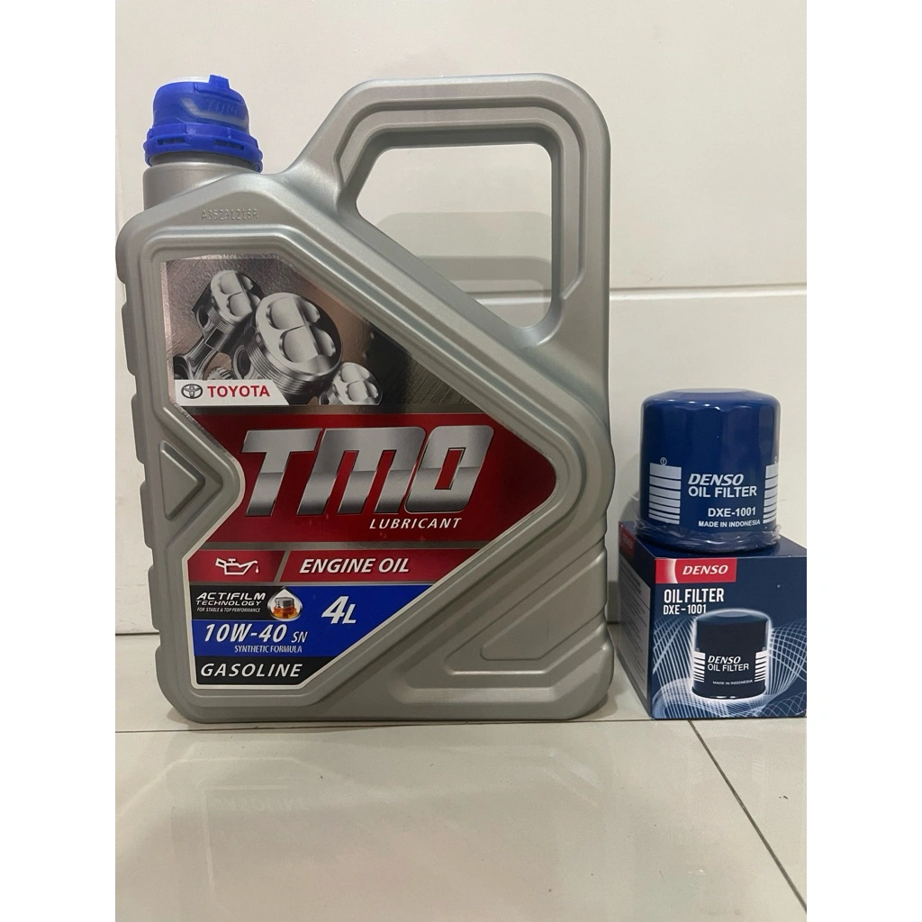 Paket TMO Bensin 4 liter 10W-40 dan filter oli Denso DXE-1001