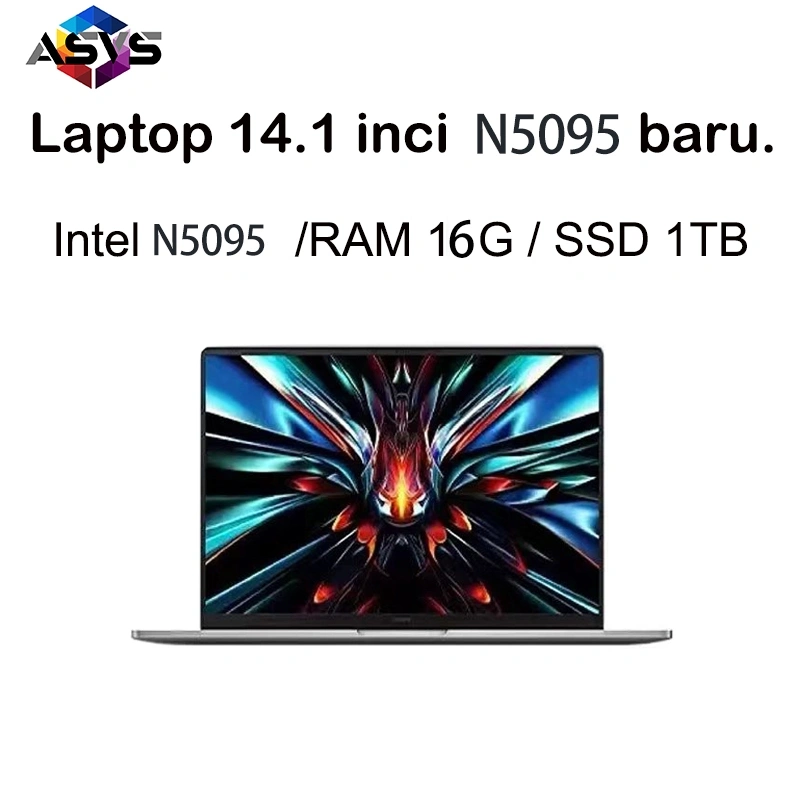 ASVS Laptop Terbaru 2024 untuk Bisnis dan Pelajar, Layar Perlindungan Mata 15.6 Inci, Prosesor Intel Quad-Core, RAM 16GB DDR4, SSD 256GB/512GB/1TB, Windows 11 Terinstal, Garansi 1 Tahun
